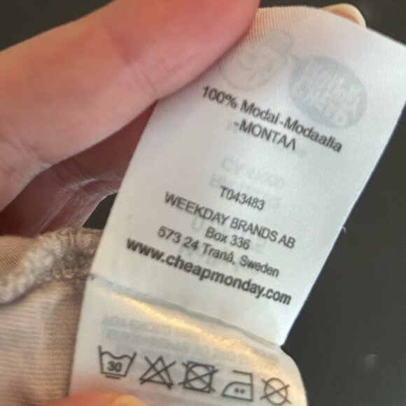 Cheap Monday Holly Tee T-Shirt Boxy Flowy Cropped Sheer Lightweight Size XS - Picture 10 of 14